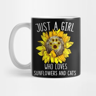 Just A Girl Who Loves Sunflowers And Cats Mug